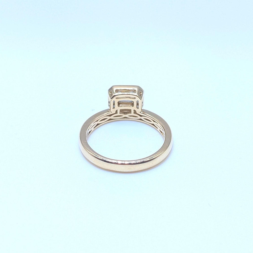 Yellow Gold Natural Emerald Cut Diamond Band Ring (etsy image id: 6929669838)