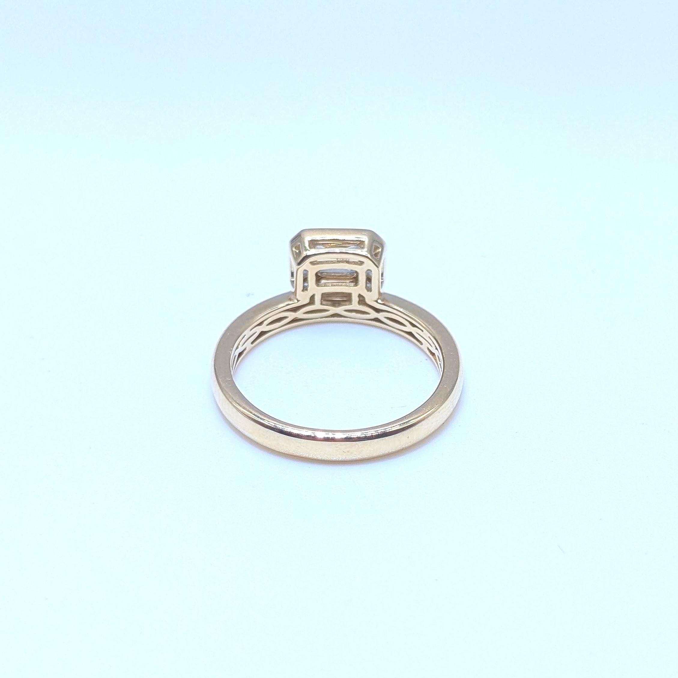 Yellow Gold Natural Emerald Cut Diamond Band Ring (etsy image id: 6929669838)