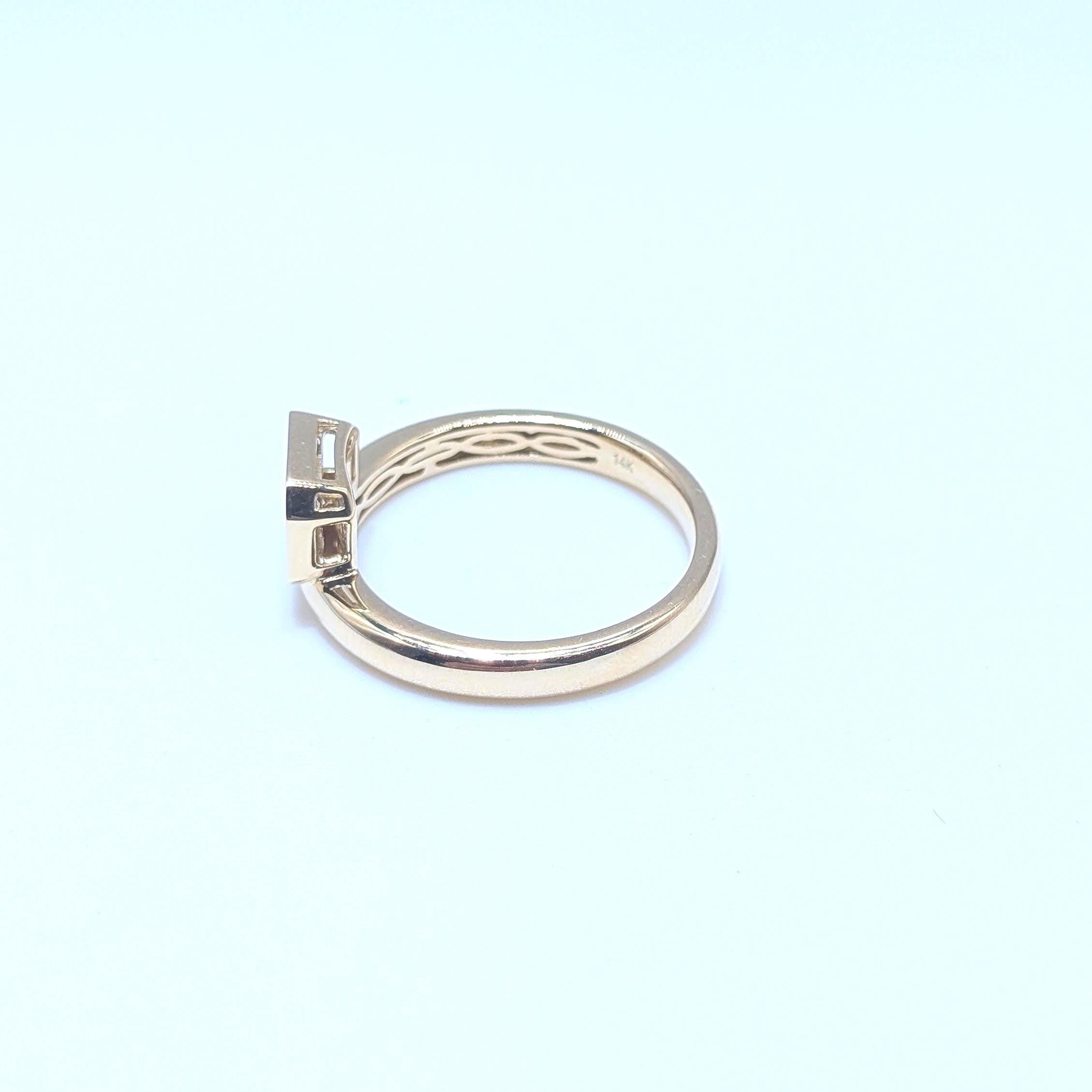 Yellow Gold Natural Emerald Cut Diamond Band Ring (etsy image id: 6929685002)