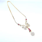 Luxurious Yellow Gold Round Cut Diamonds and Baguette Cut Ruby Necklace (etsy image id: 6934753778)