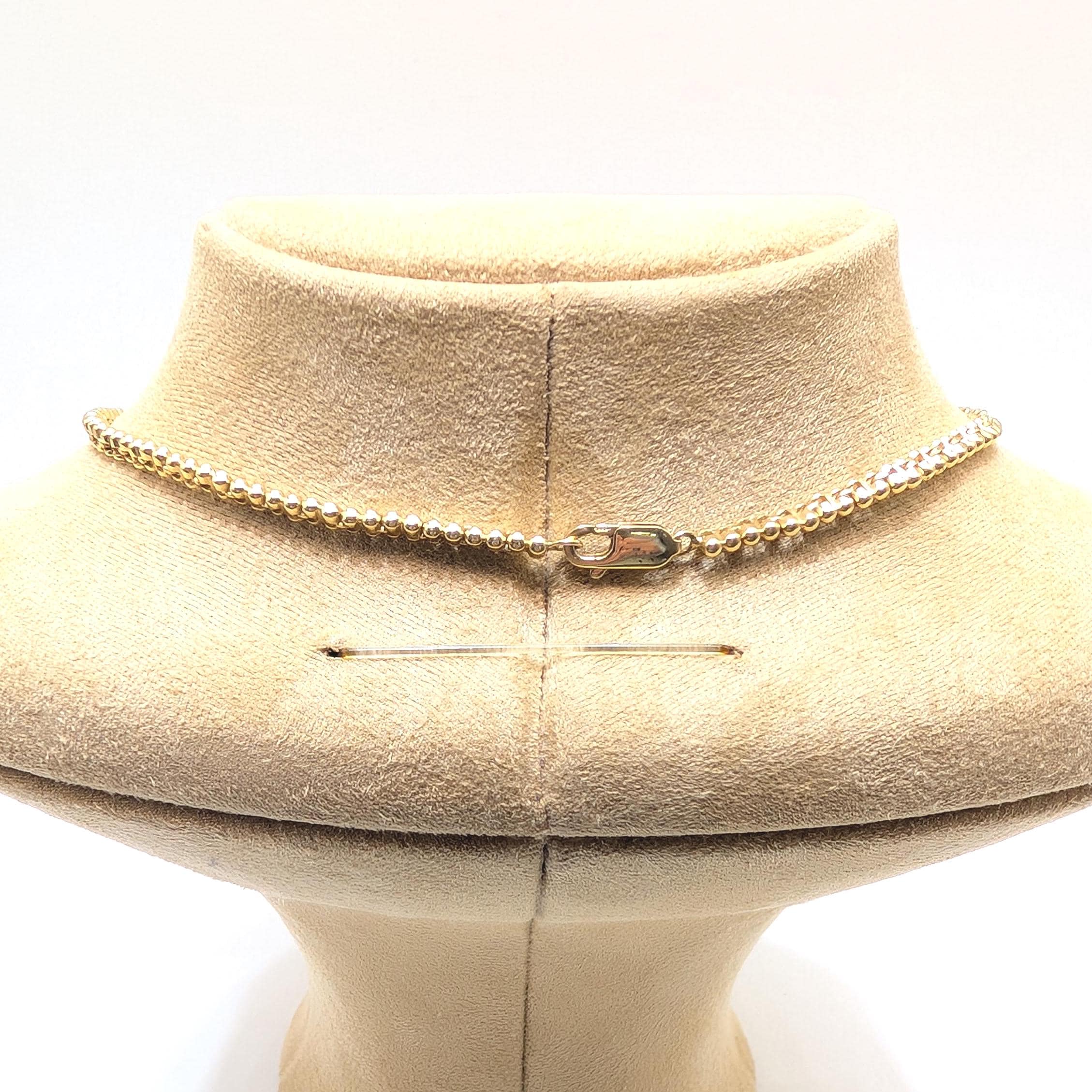 Luxurious Yellow Gold Round Cut Diamonds and Baguette Cut Ruby Necklace (etsy image id: 6934758968)