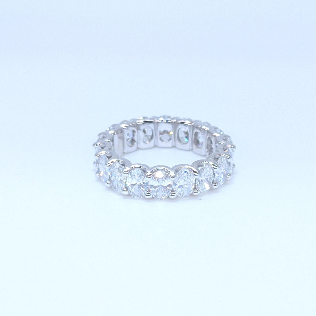 White Gold Full Circle Oval Cut Lab Grown Diamond Band Ring (etsy image id: 6954834964)