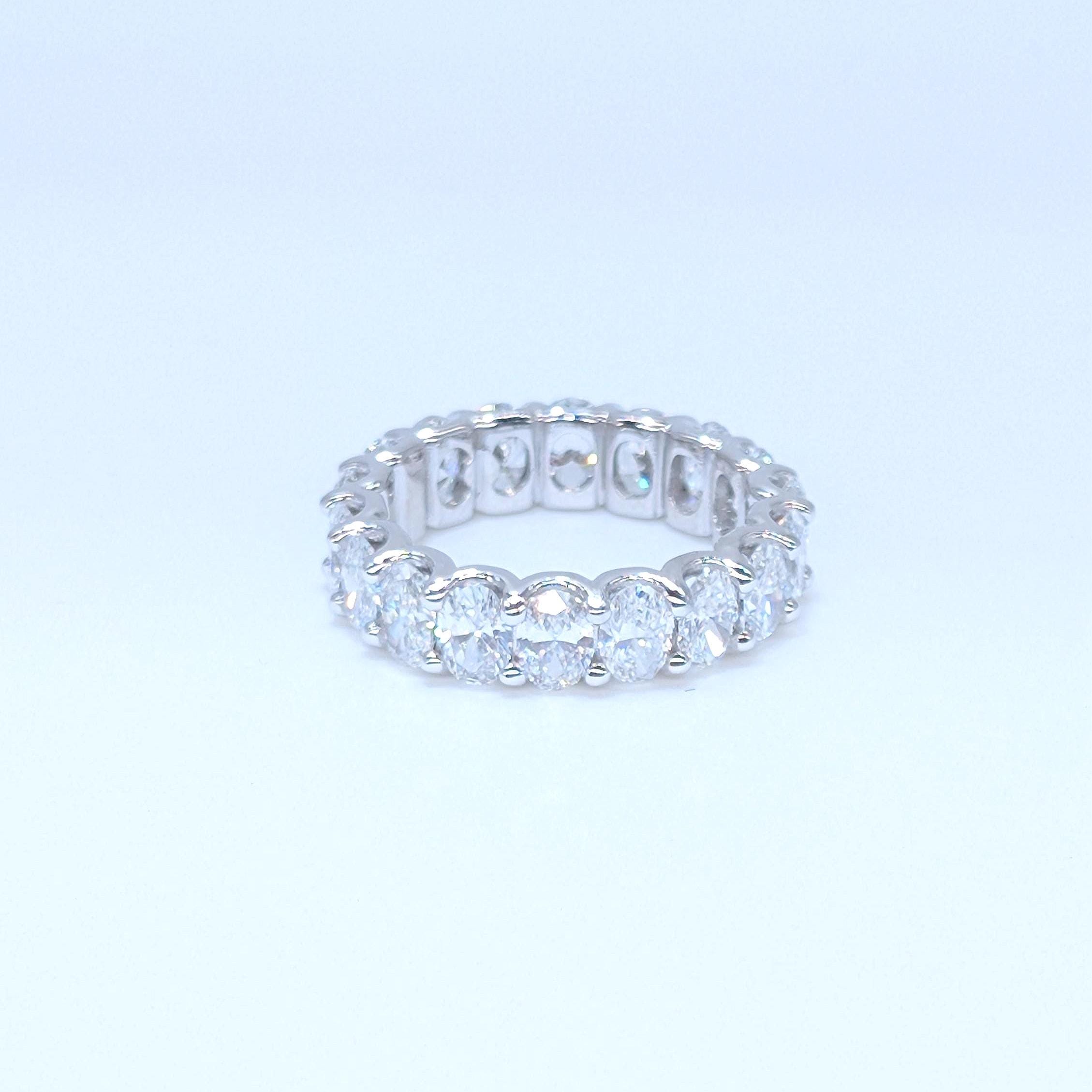 White Gold Full Circle Oval Cut Lab Grown Diamond Band Ring (etsy image id: 6954834964)