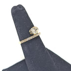 Yellow Gold Diamond Band Ring with Oval Cut Diamond (etsy image id: 6965338457)