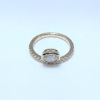 Yellow Gold Diamond Band Ring with Oval Cut Diamond (etsy image id: 6965352725)