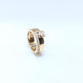 Yellow Gold Double Band Ring with Round and Emerald Cut Diamonds (etsy image id: 6965747697)