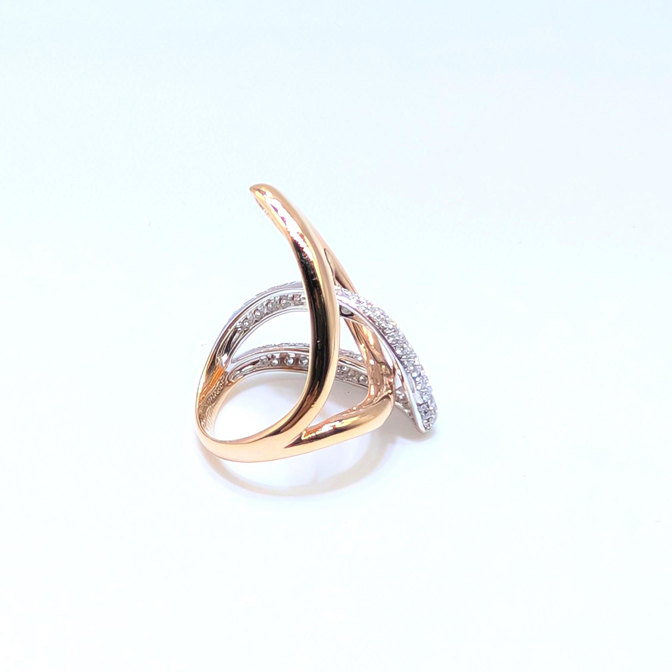 Rose Gold Pave Set Diamond Cocktail Fashion Ring (etsy image id: 6966748112)