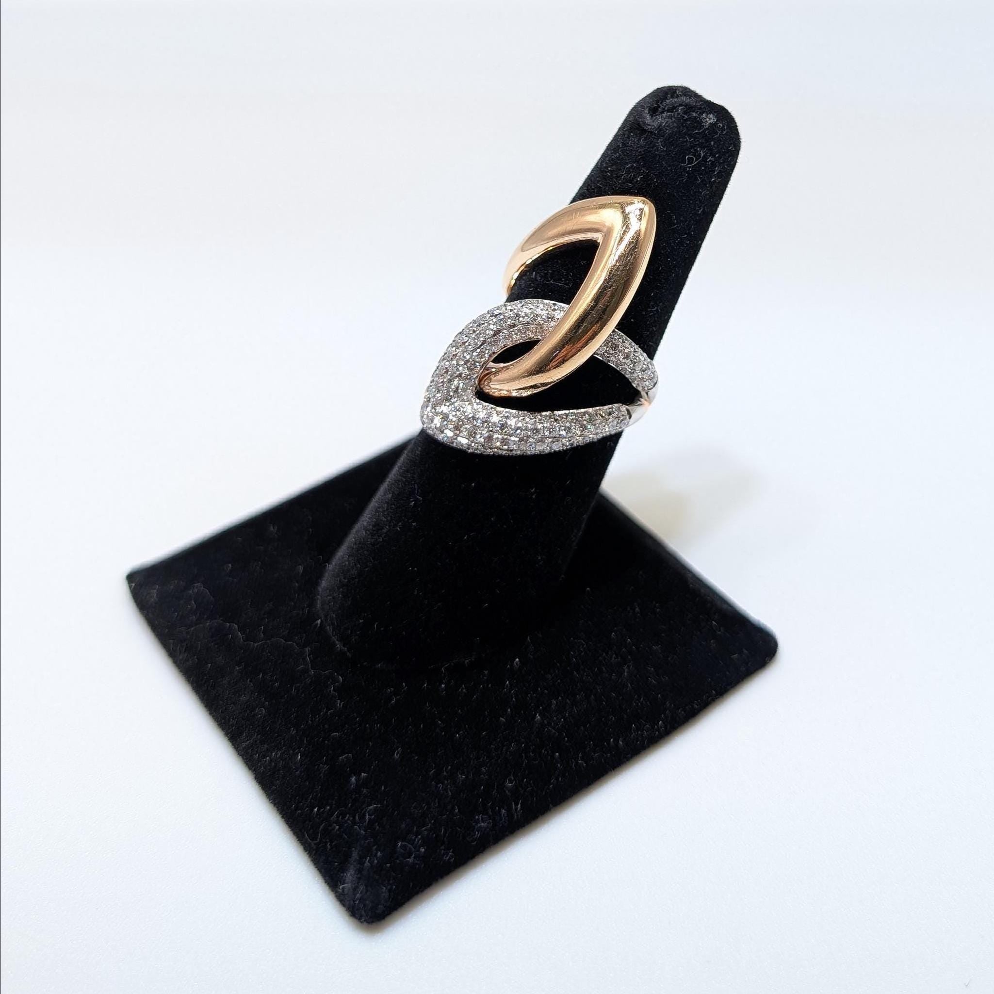 Rose Gold Pave Set Diamond Cocktail Fashion Ring (etsy image id: 6966762198)