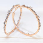 Rose Gold Round Hoop Inside/Out Diamond Earrings (etsy image id: 6967959067)