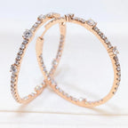 14K Rose Gold 3.00 Ct Diamond Inside-Out Hoop Earrings