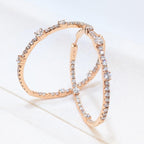 Rose Gold Round Hoop Inside/Out Diamond Earrings (etsy image id: 6967960611)
