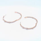 Rose Gold Round Hoop Inside/Out Diamond Earrings (etsy image id: 6967980927)