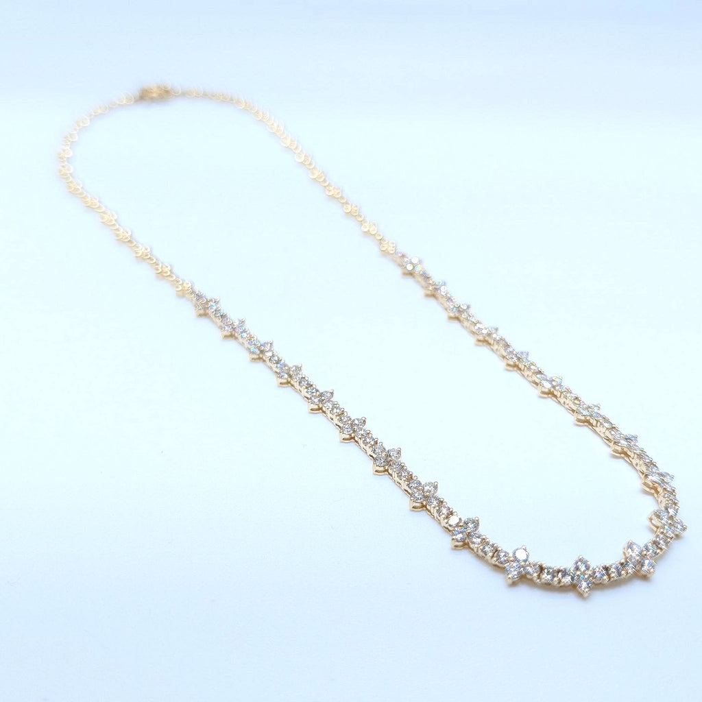 Yellow Gold Natural Diamond Necklace (etsy image id: 6968180197)