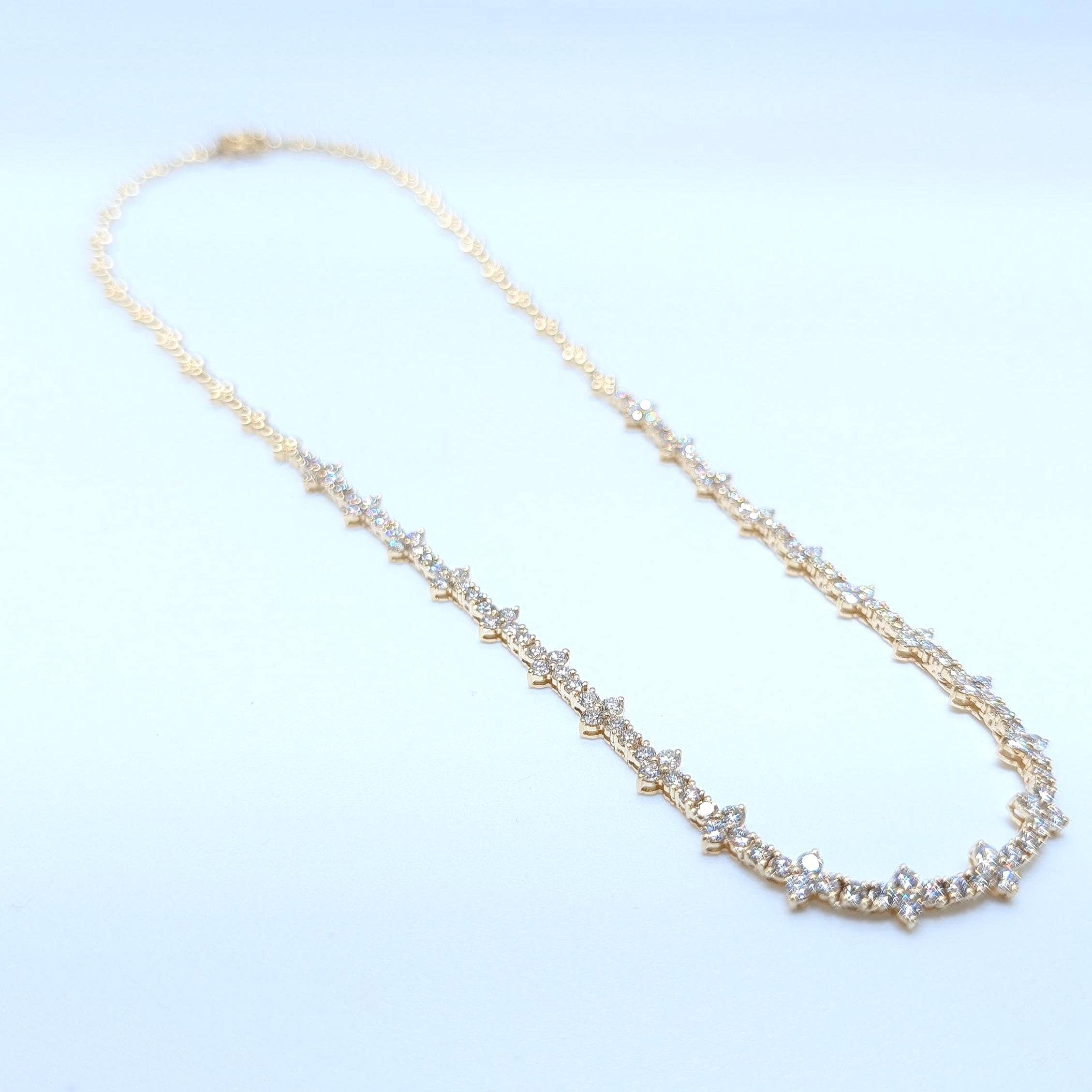Yellow Gold Natural Diamond Necklace (etsy image id: 6968180197)