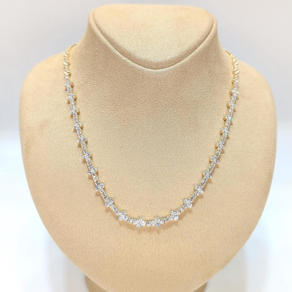 Yellow Gold Natural Diamond Necklace (etsy image id: 6968183569)