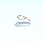 Yellow Gold Diamond By-Pass Snake Style Ring (etsy image id: 6974426603)