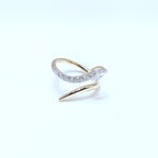 Yellow Gold Diamond By-Pass Snake Style Ring (etsy image id: 6974429099)