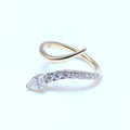 Yellow Gold Diamond By-Pass Snake Style Ring (etsy image id: 6974470485)