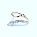 Yellow Gold Diamond By-Pass Snake Style Ring (etsy image id: 6974470485)