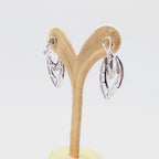 White Gold Dangle Earrings with Baguette and Round Cut Diamonds (etsy image id: 6974554515)