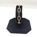 Yellow Gold Round Brilliant Cut Diamond Link Bracelet (etsy image id: 6974835712)