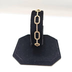Yellow Gold Round Brilliant Cut Diamond Link Bracelet (etsy image id: 6974835712)