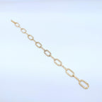 Yellow Gold Round Brilliant Cut Diamond Link Bracelet (etsy image id: 6974842260)