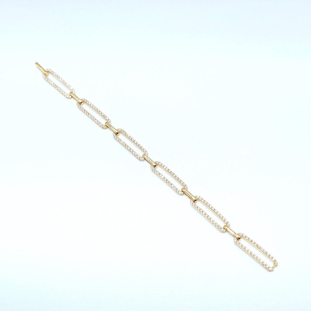 Yellow Gold Chain Link Bracelet with Alternating Diamond Links (etsy image id: 6974960786)
