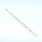 Yellow Gold Chain Link Bracelet with Alternating Diamond Links (etsy image id: 6974960786)