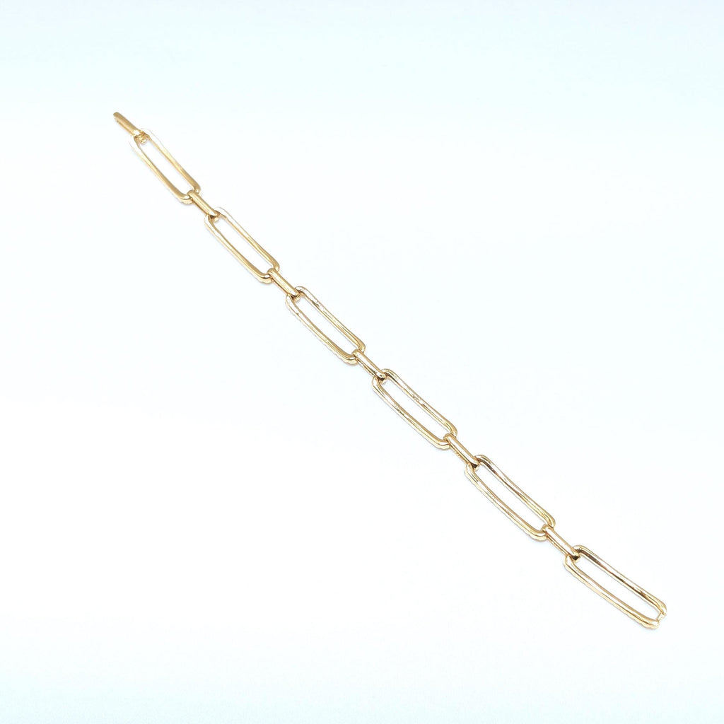 Yellow Gold Chain Link Bracelet with Alternating Diamond Links (etsy image id: 6974962046)