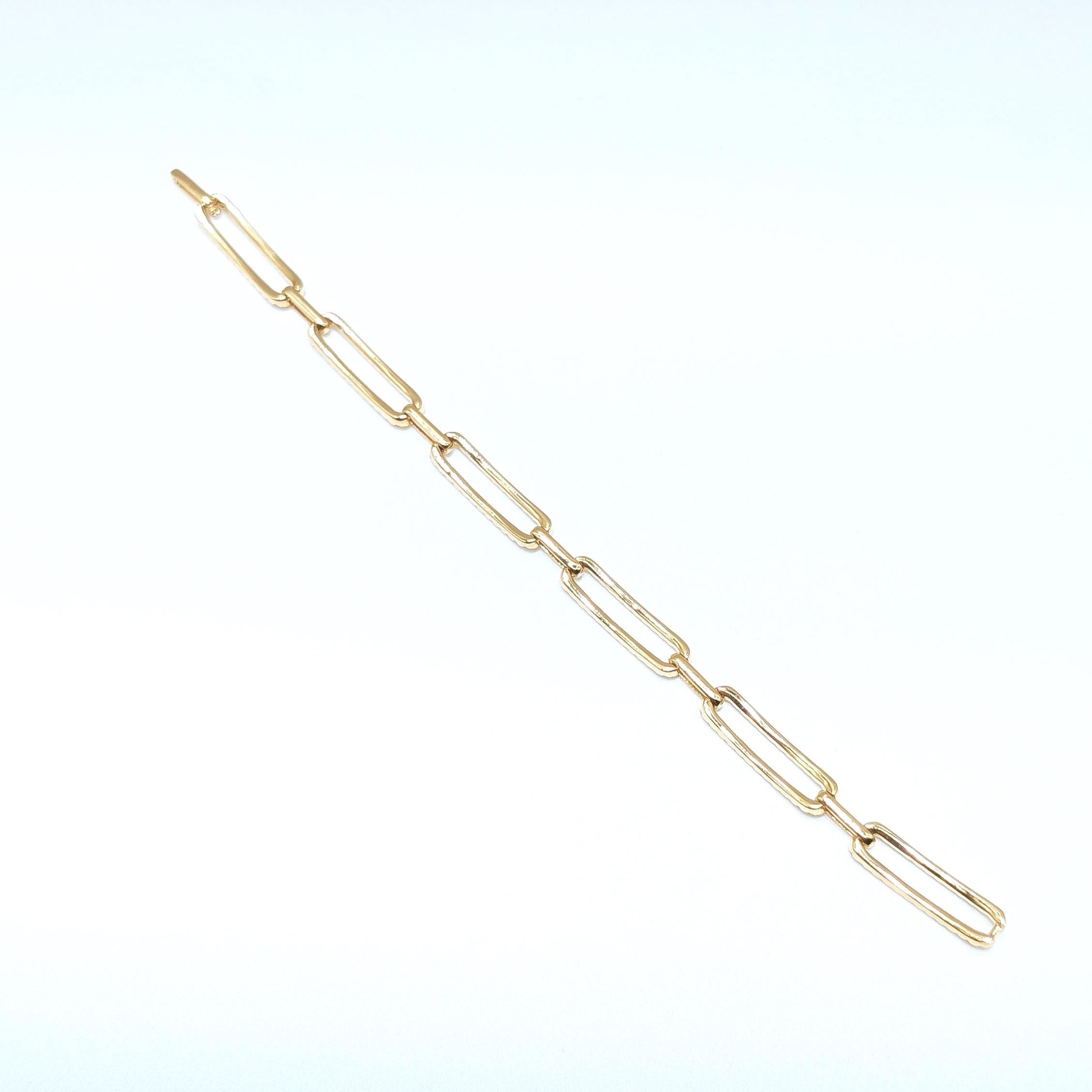 Yellow Gold Chain Link Bracelet with Alternating Diamond Links (etsy image id: 6974962046)