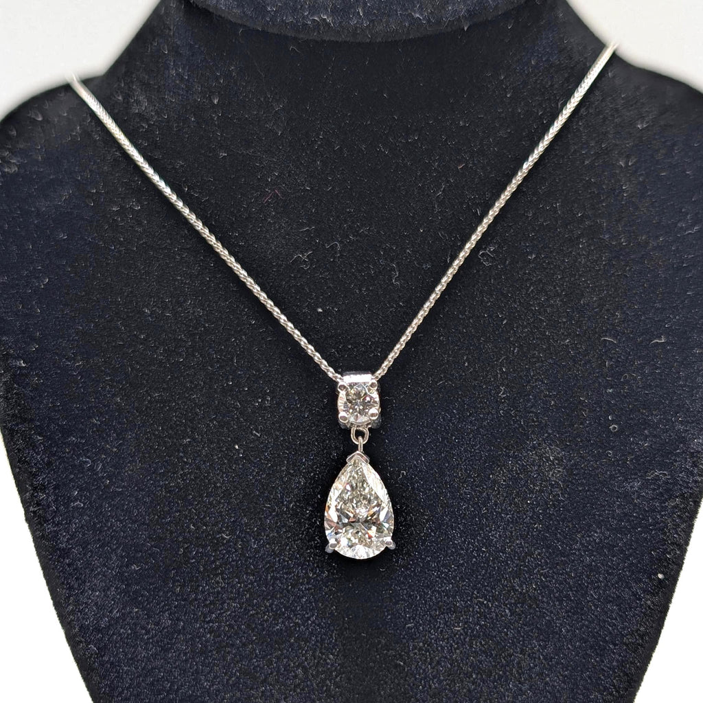 Luxurious Pear Shape Certified Lab Diamond Pendant on White Gold (etsy image id: 6977152073)