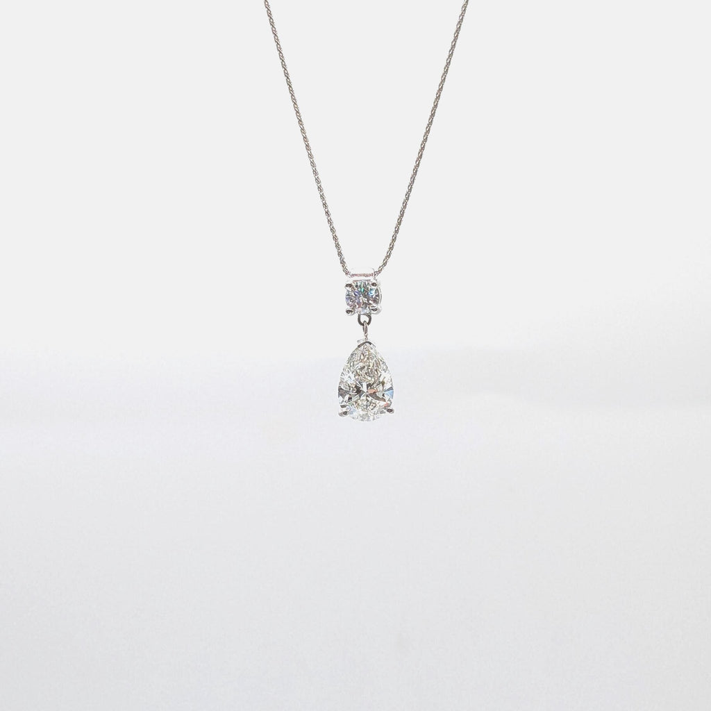 Luxurious Pear Shape Certified Lab Diamond Pendant on White Gold (etsy image id: 6977162555)