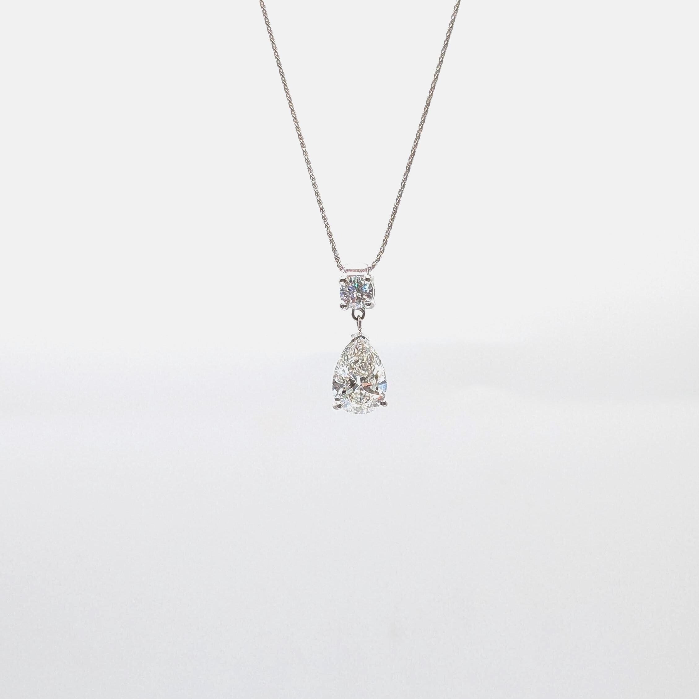 Luxurious Pear Shape Certified Lab Diamond Pendant on White Gold (etsy image id: 6977162555)