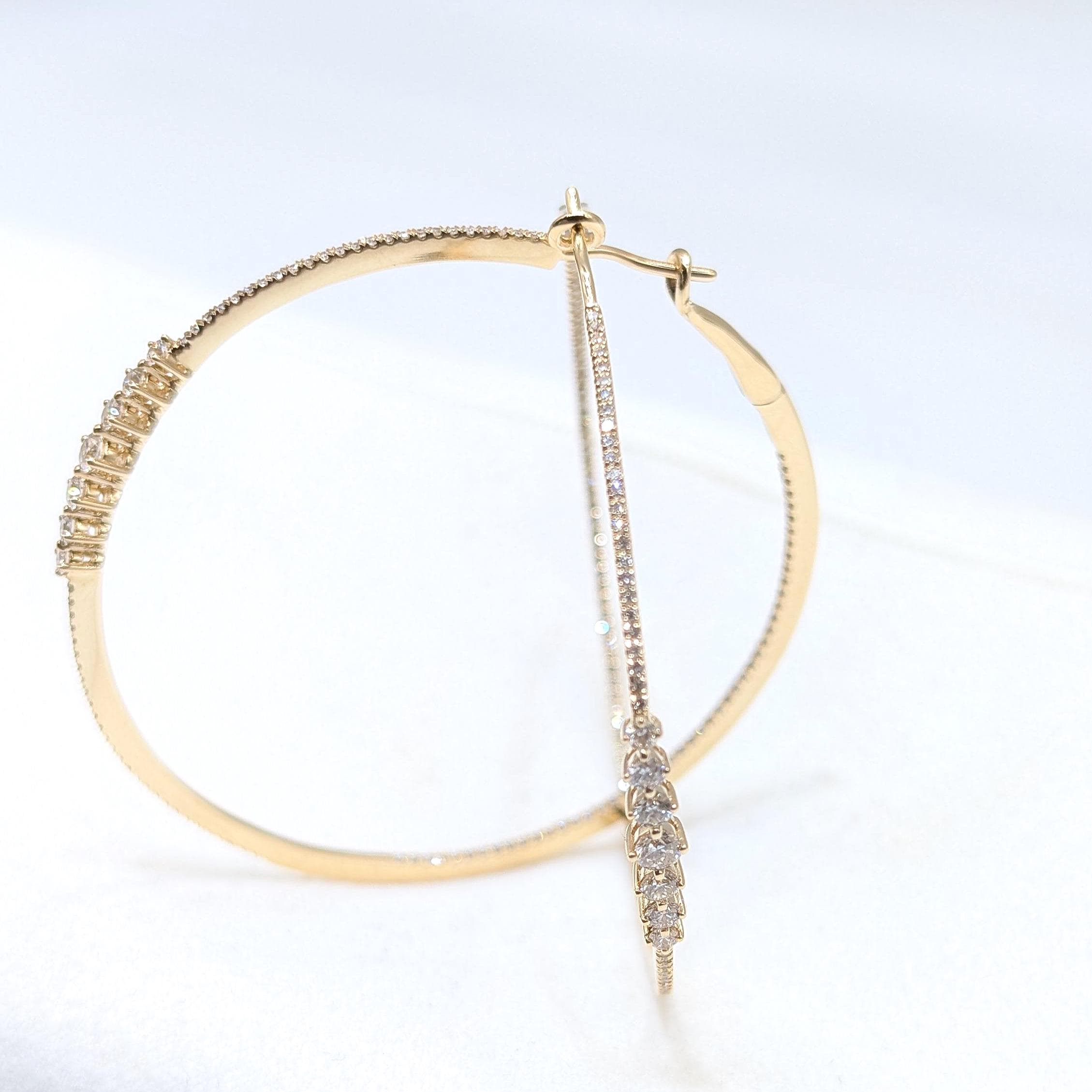 Yellow Gold This Medium Diamond Inside Out Hoop Earrings (etsy image id: 6977356659)