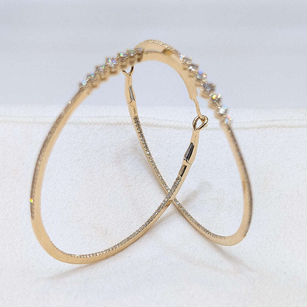 Yellow Gold This Medium Diamond Inside Out Hoop Earrings (etsy image id: 6977358035)