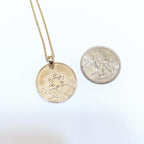 Yellow Gold Star of David "Am Yisrael Chai" Pendant. 14k Yellow Gold (etsy image id: 6982604735)