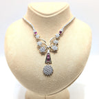Luxurious Yellow Gold Round Cut Diamonds and Baguette Cut Ruby Necklace (etsy image id: 6982725003)