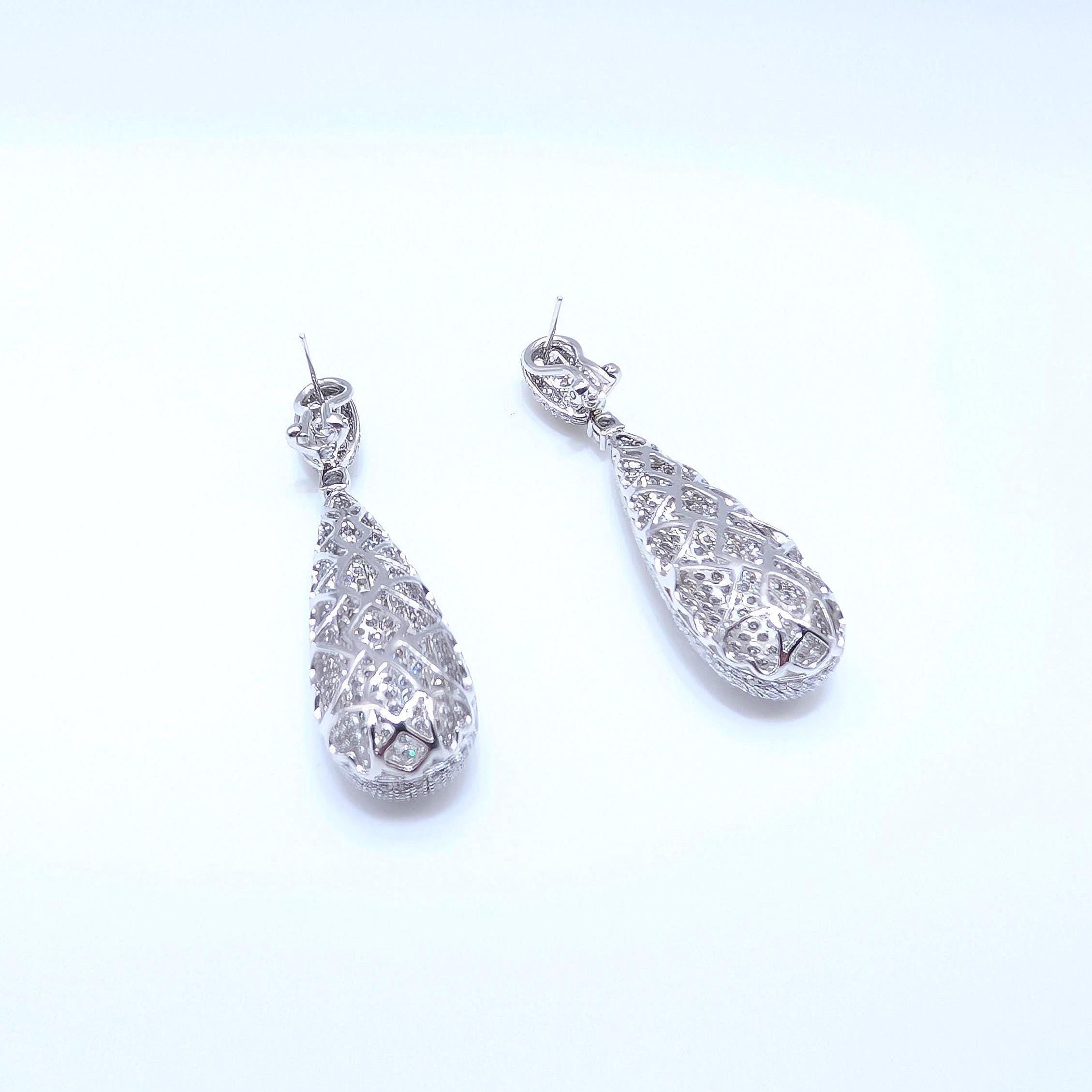 18K White Gold Diamond Drop Earrings – 6.02CT DIER0118 (etsy image id: 6996087039)