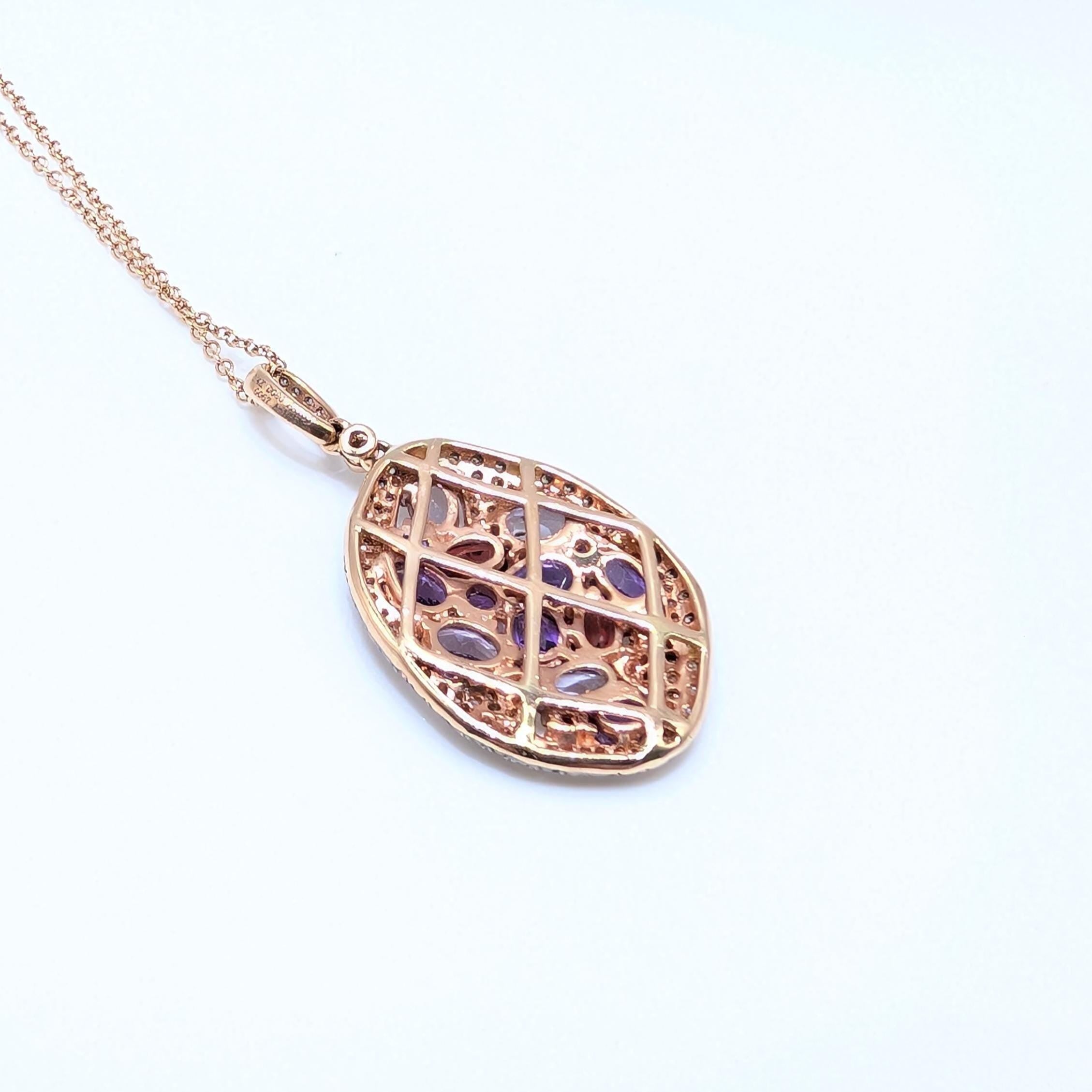 3.93ct Gemstone and Diamond Pendant in 14kt Rose Gold (etsy image id: 7001999857)