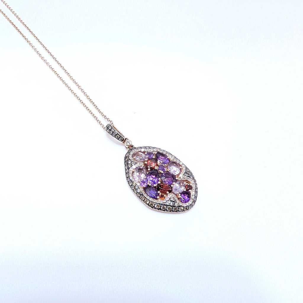 3.93ct Gemstone and Diamond Pendant in 14kt Rose Gold (etsy image id: 7002127105)