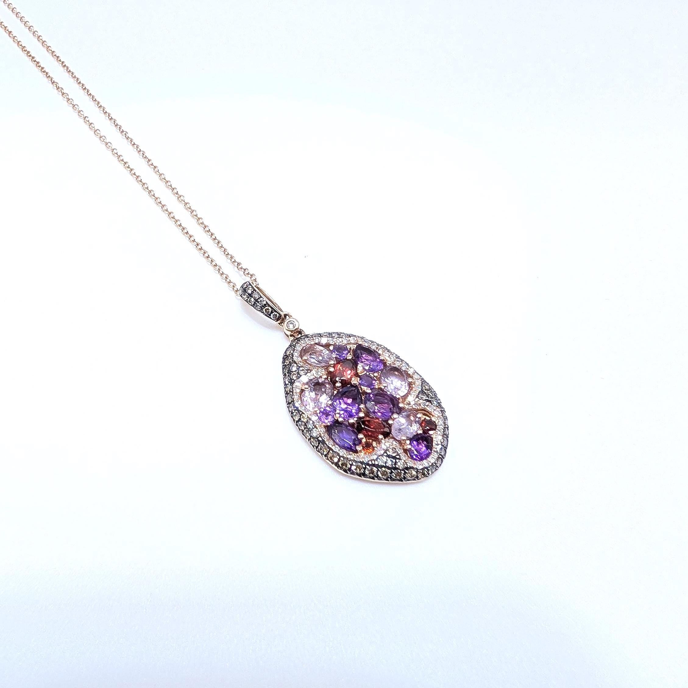 3.93ct Gemstone and Diamond Pendant in 14kt Rose Gold (etsy image id: 7002127105)