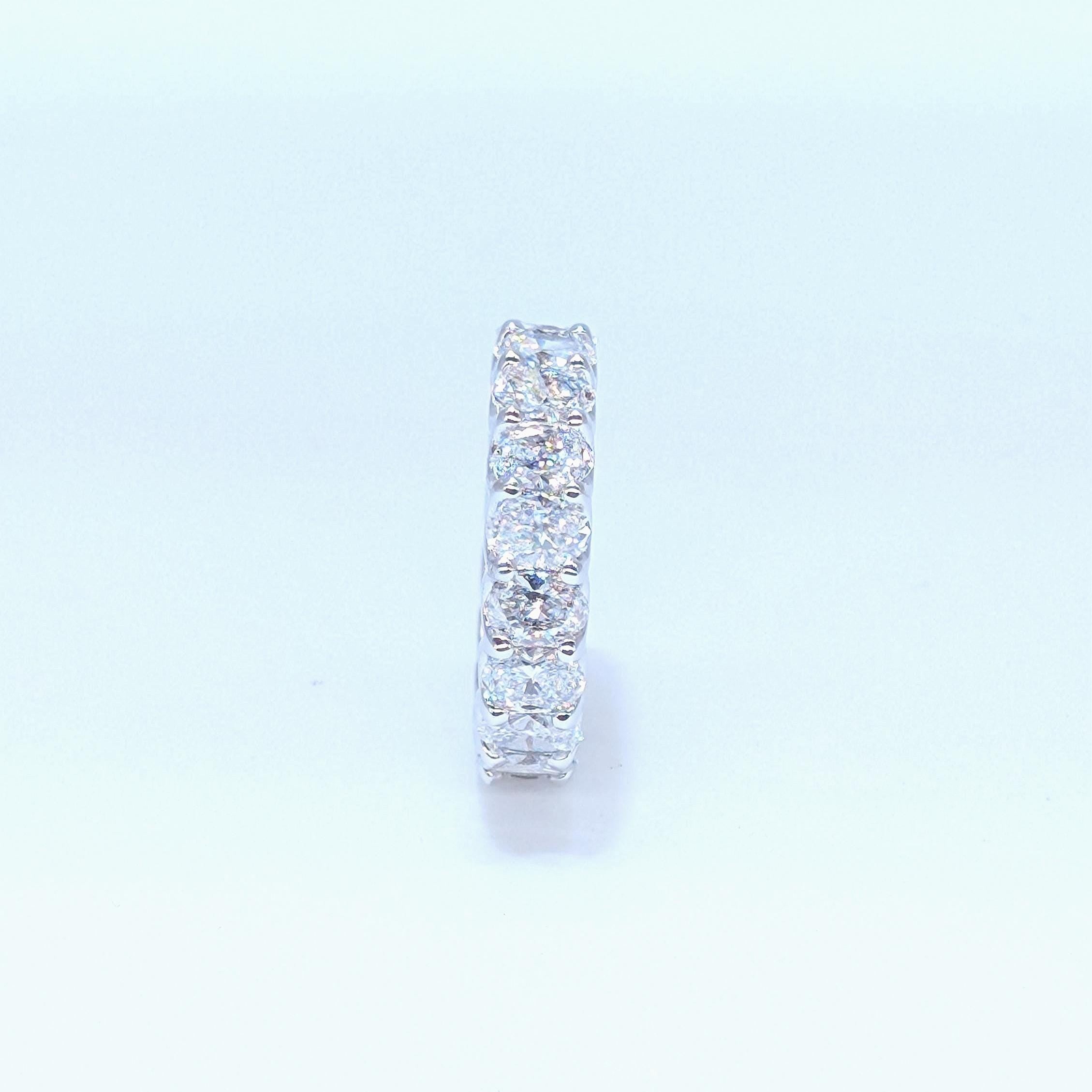 White Gold Full Circle Oval Cut Lab Grown Diamond Band Ring (etsy image id: 7002812335)