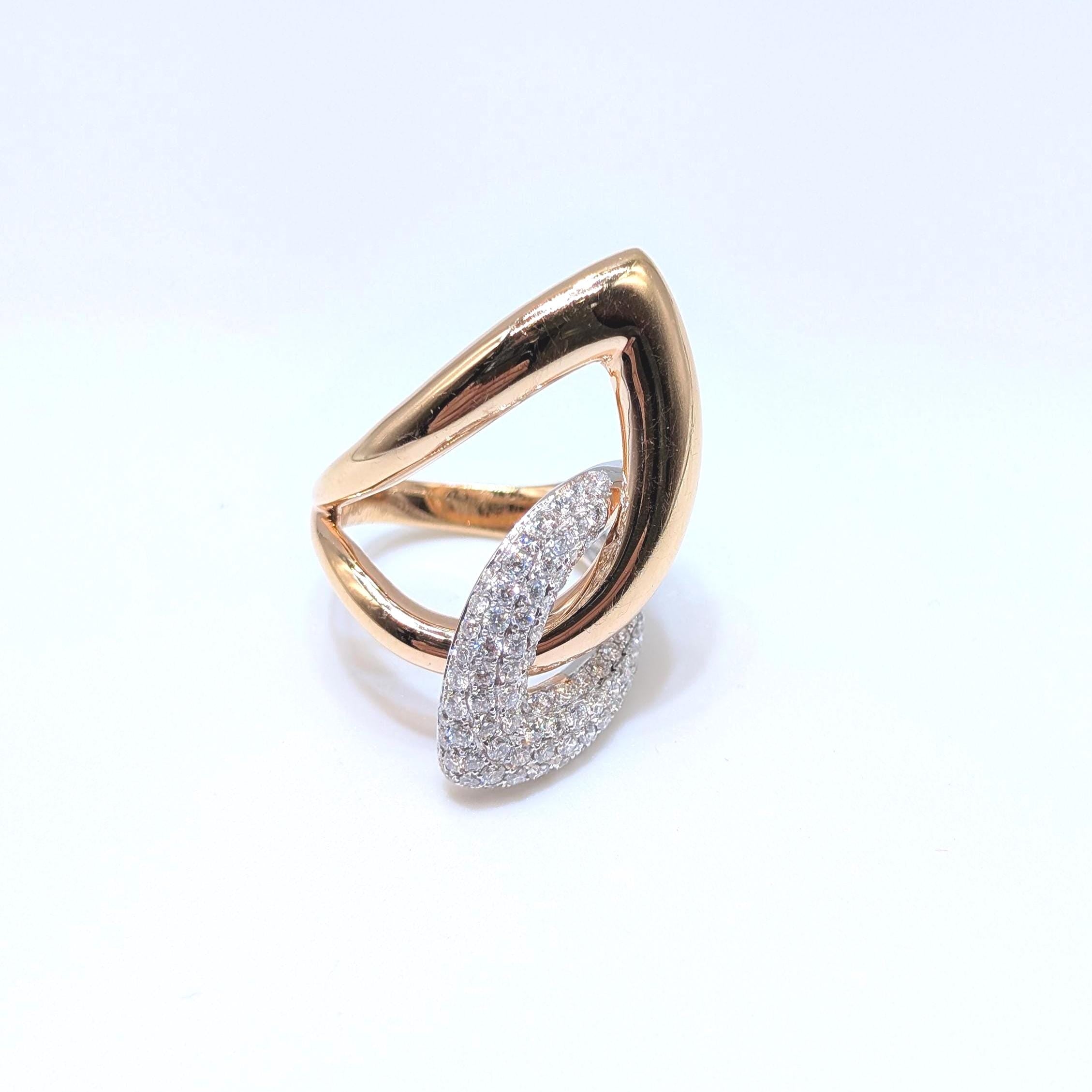 Rose Gold Pave Set Diamond Cocktail Fashion Ring (etsy image id: 7014719219)