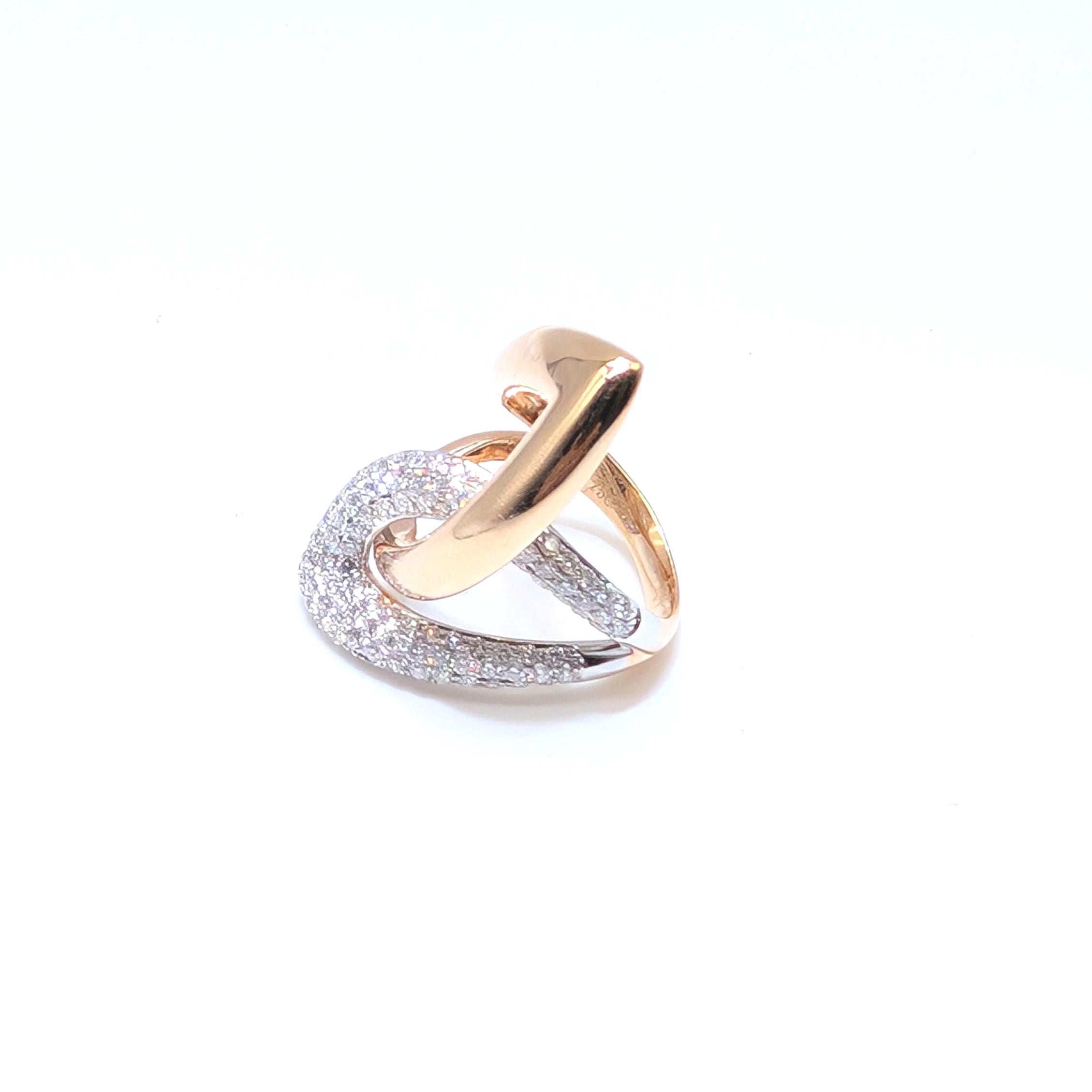 Rose Gold Pave Set Diamond Cocktail Fashion Ring (etsy image id: 7014729105)