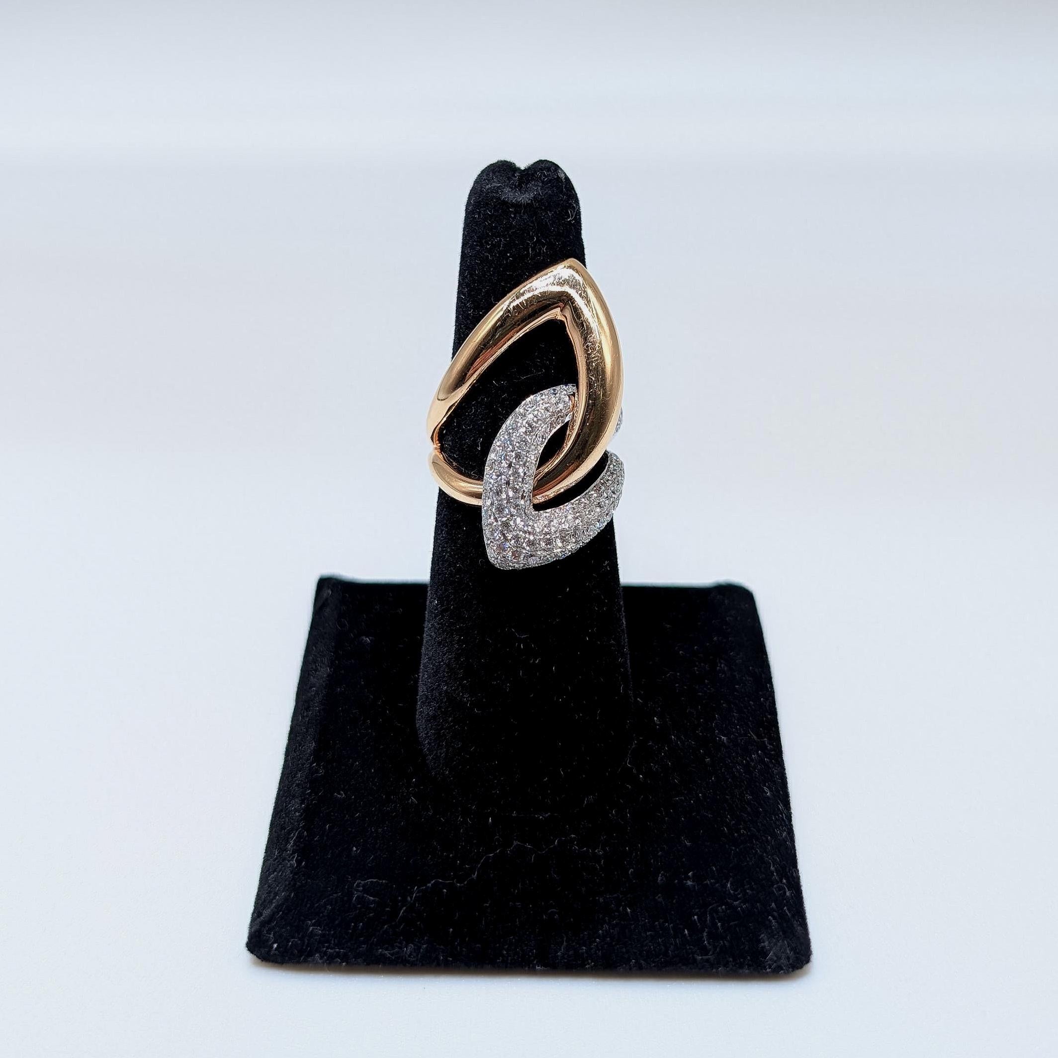 Rose Gold Pave Set Diamond Cocktail Fashion Ring (etsy image id: 7014733533)