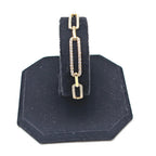 Yellow Gold Chain Link Bracelet with Alternating Diamond Links (etsy image id: 7022937923)