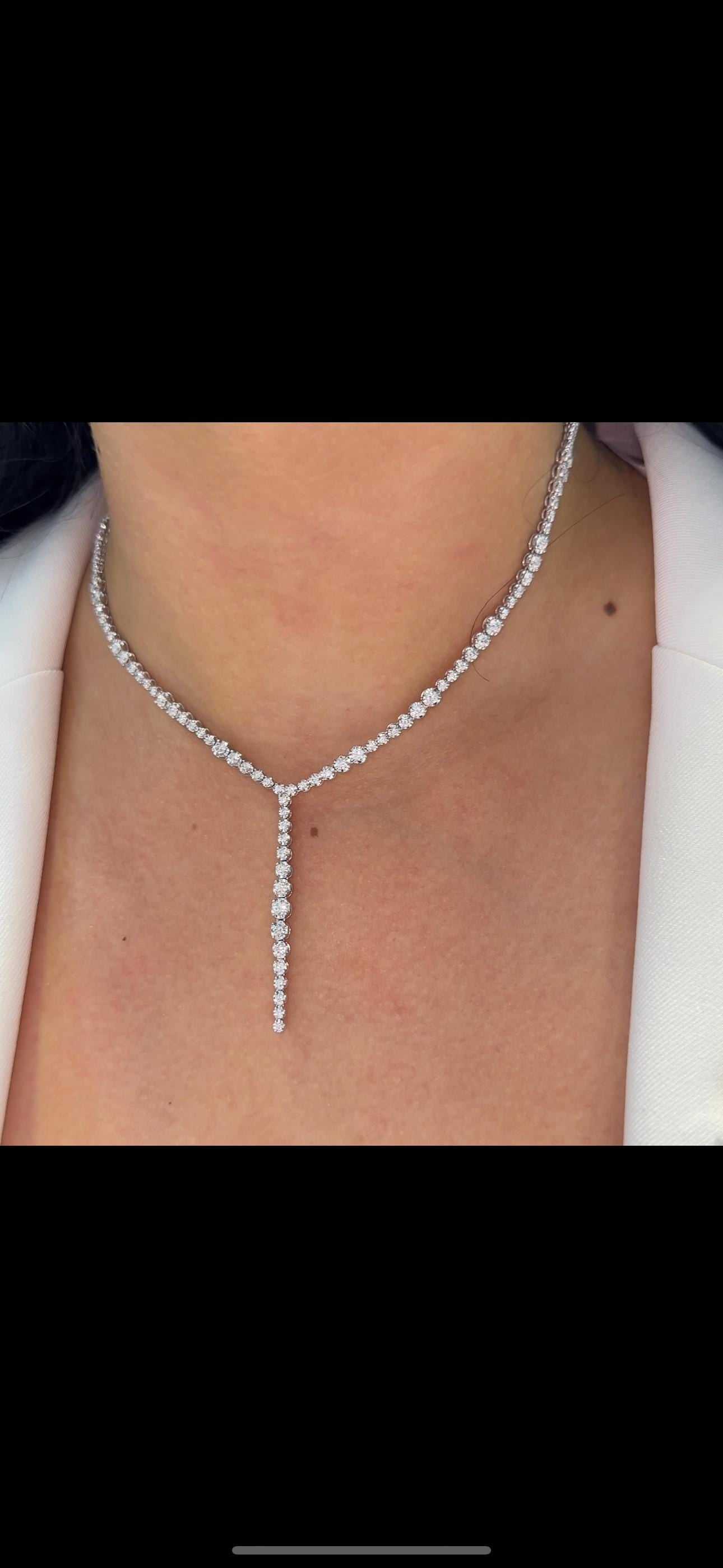 18K White Gold Diamond Necklace – 3.83ct Natural Diamonds G-H VS2 DN0077 AJJJ __etsy:7199438532