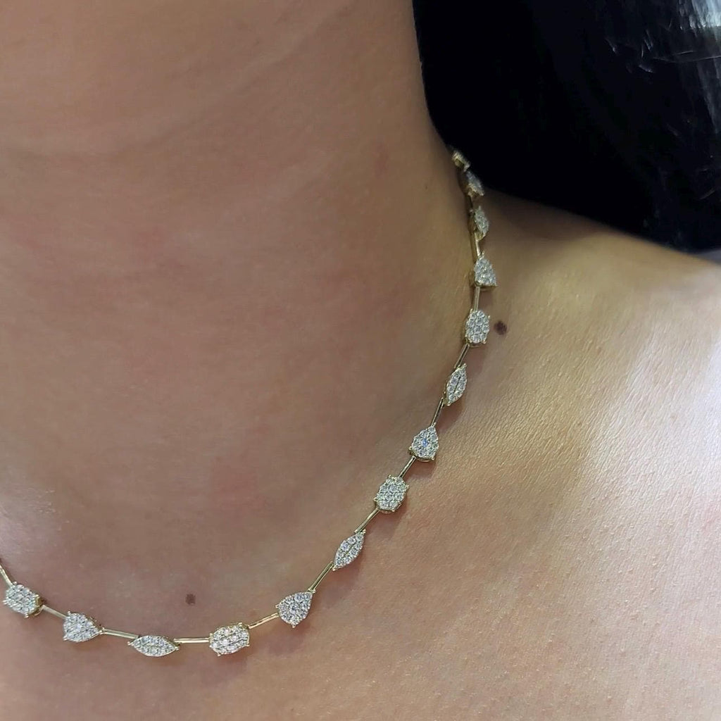 14K Yellow Gold Diamond Necklace – 3.87ct Natural Diamonds G-H VS2  DC-N14708-2 AGJJ (etsy image id: 7199446946)