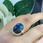 14K Yellow Gold Diamond & Opal Ring – 1.56ct Diamonds, 9.63ct Opal . DC-R14919-1 ISTJ (etsy image id: 7199478420)